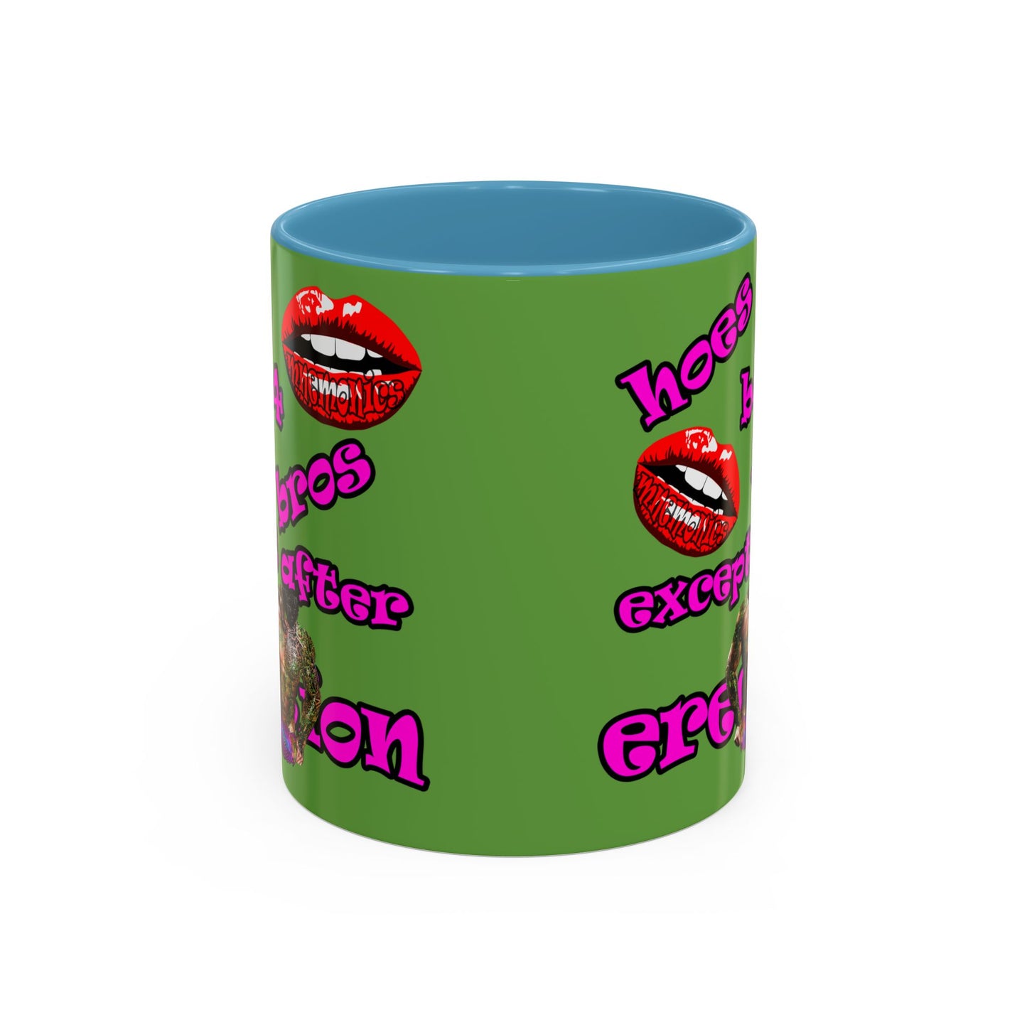 hoes b4 bros - Accent Mug (green)