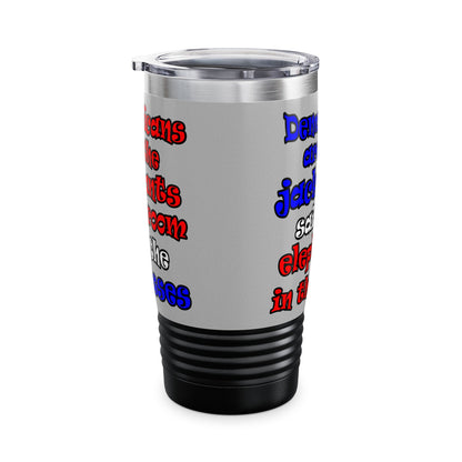 donkeys and elephants - Ringneck Tumbler, 20oz (light grey)