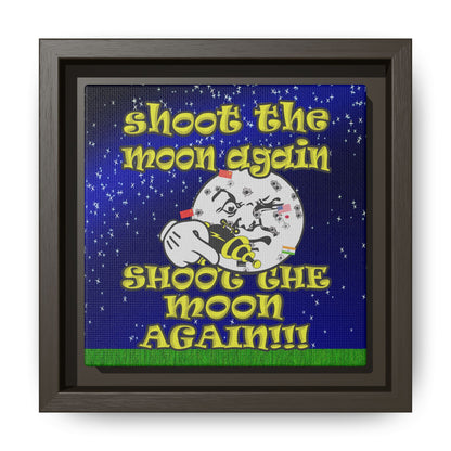 shoot the moon again - framed canvas art ('snoops' background)