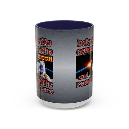 defy conquer reach - Accent Mug (brushed nickel)