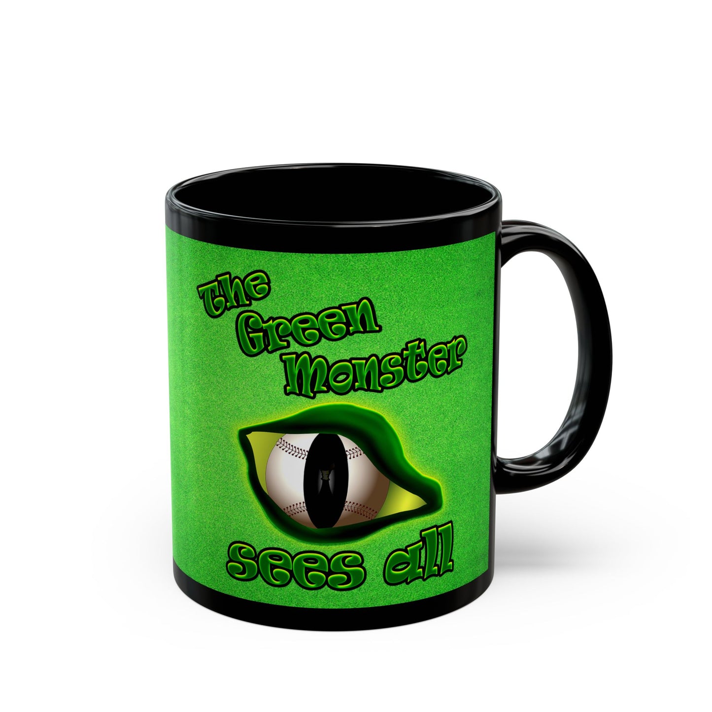 green monster - Black Mug (green turf)