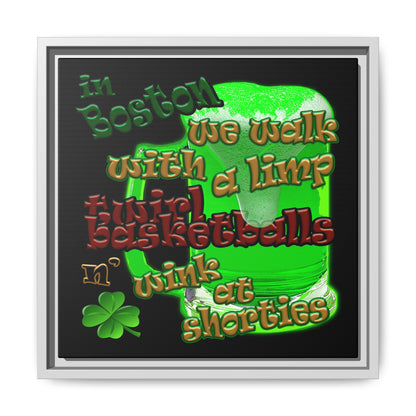 celtics logo - framed canvas art (black)