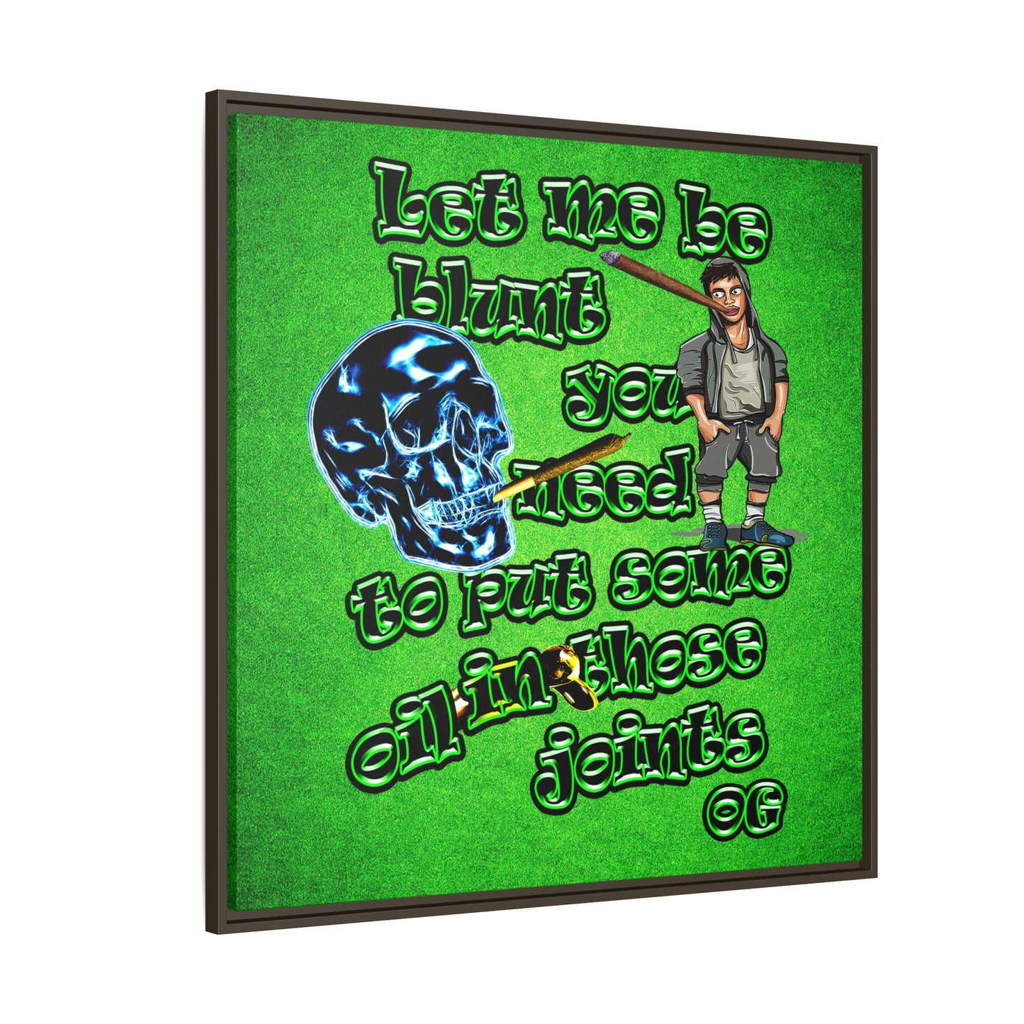 og - framed canvas art (green turf)