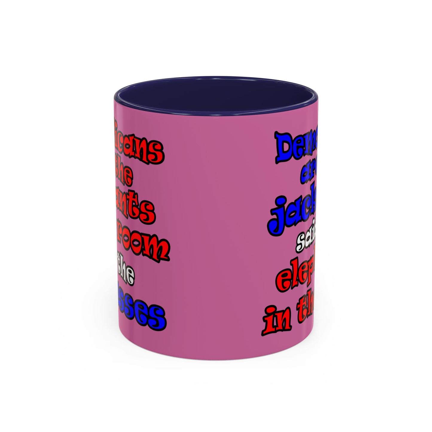 donkeys and elephants - Accent Mug (light pink)