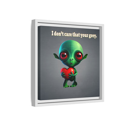 I don't care that your grey - framed canvas art (grey-light grey)