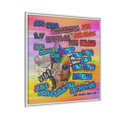 drop the beat - framed canvas art (color blur)