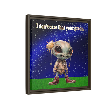 I don't care that your green - framed canvas art ('snoops' background)