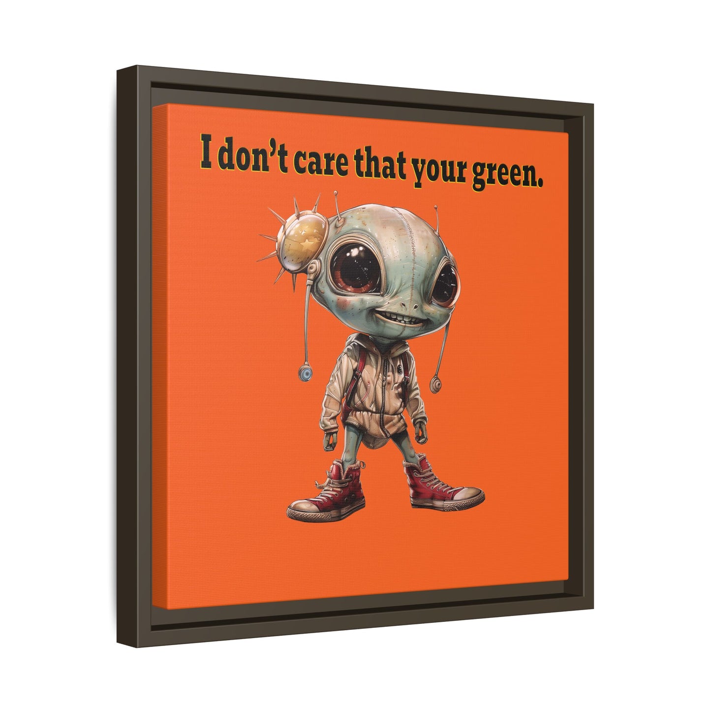 I don't care that your green - framed canvas art (orange)