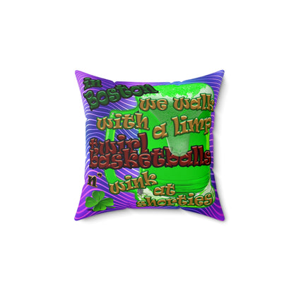 celtics logo - Faux Suede Square Pillow - (purple wave)