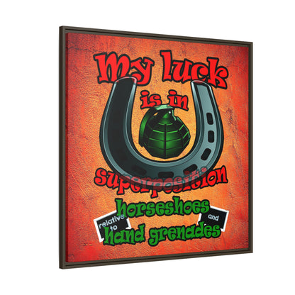 my luck - framed canvas art (burnt orange)