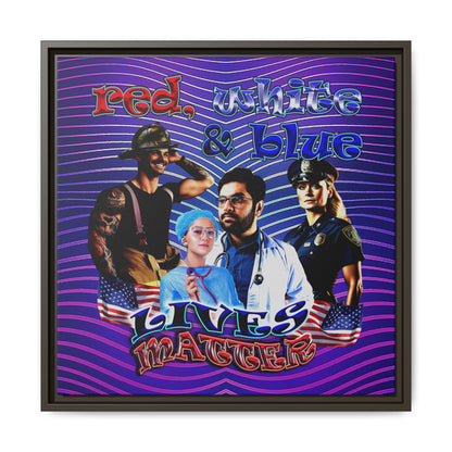 rw&b lives matter - framed canvas art (purple wave)
