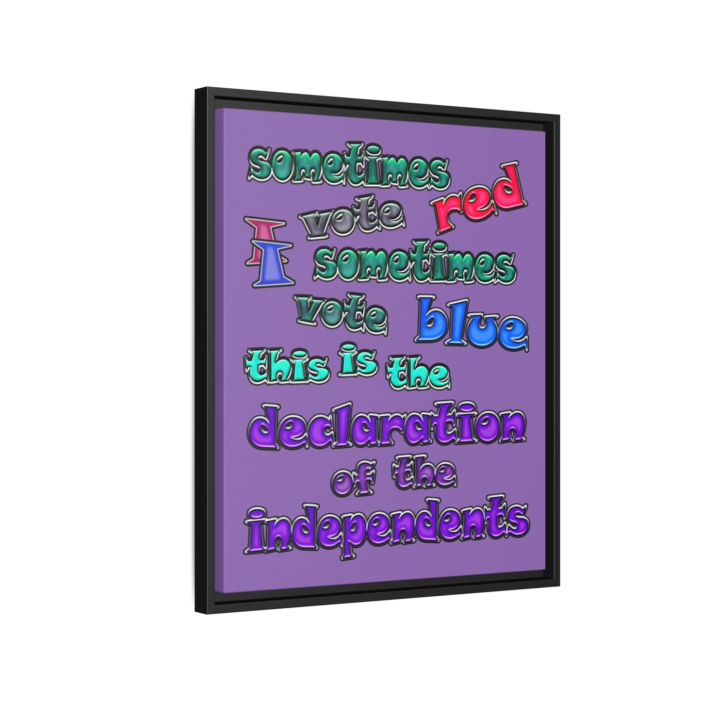 declaration of the independents - framed canvas art (light purple)