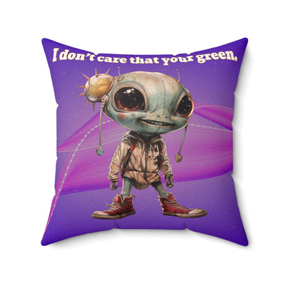 I don't care that your grey - Spun Polyester Square Pillow - (purple-pink wave)