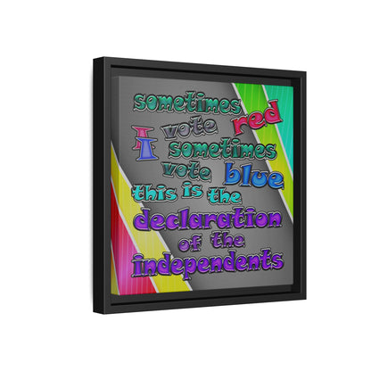 declaration of the independents - framed canvas art (rainbow split)
