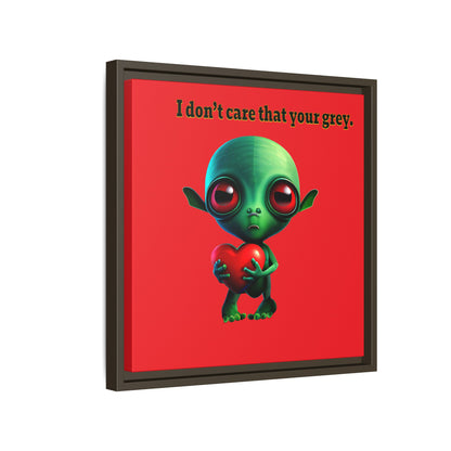 I don't care that your grey - framed canvas art (red)