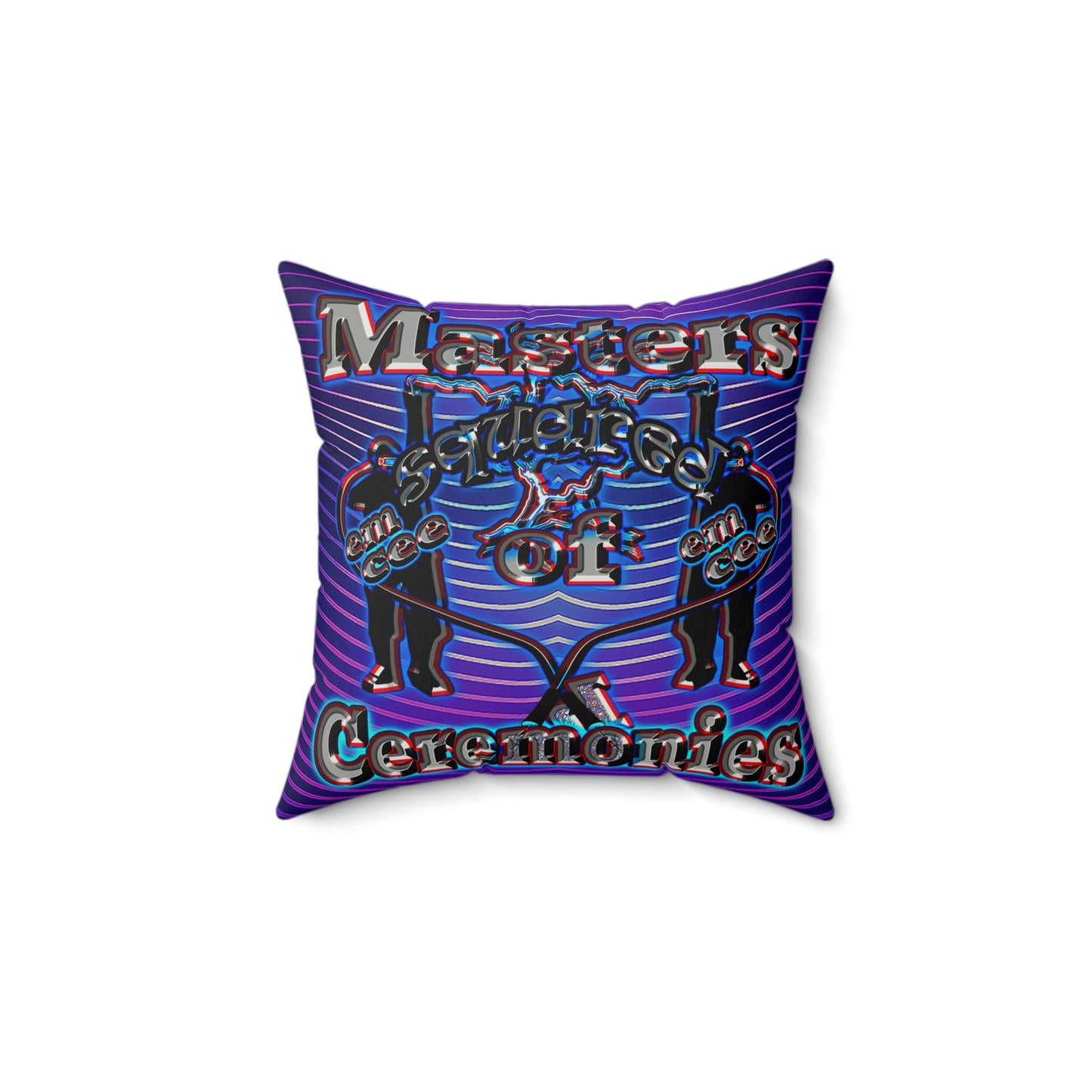 em cee squared - Faux Suede Square Pillow - (purple wave)