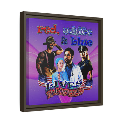 rw&b lives matter - framed canvas art (purple-pink wave)