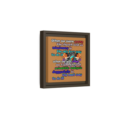 doggystyle - framed canvas art (light brown)