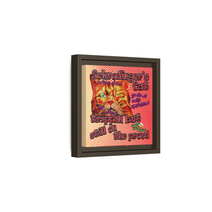 schrodinger's cat - framed canvas art (yellow-orange wave)