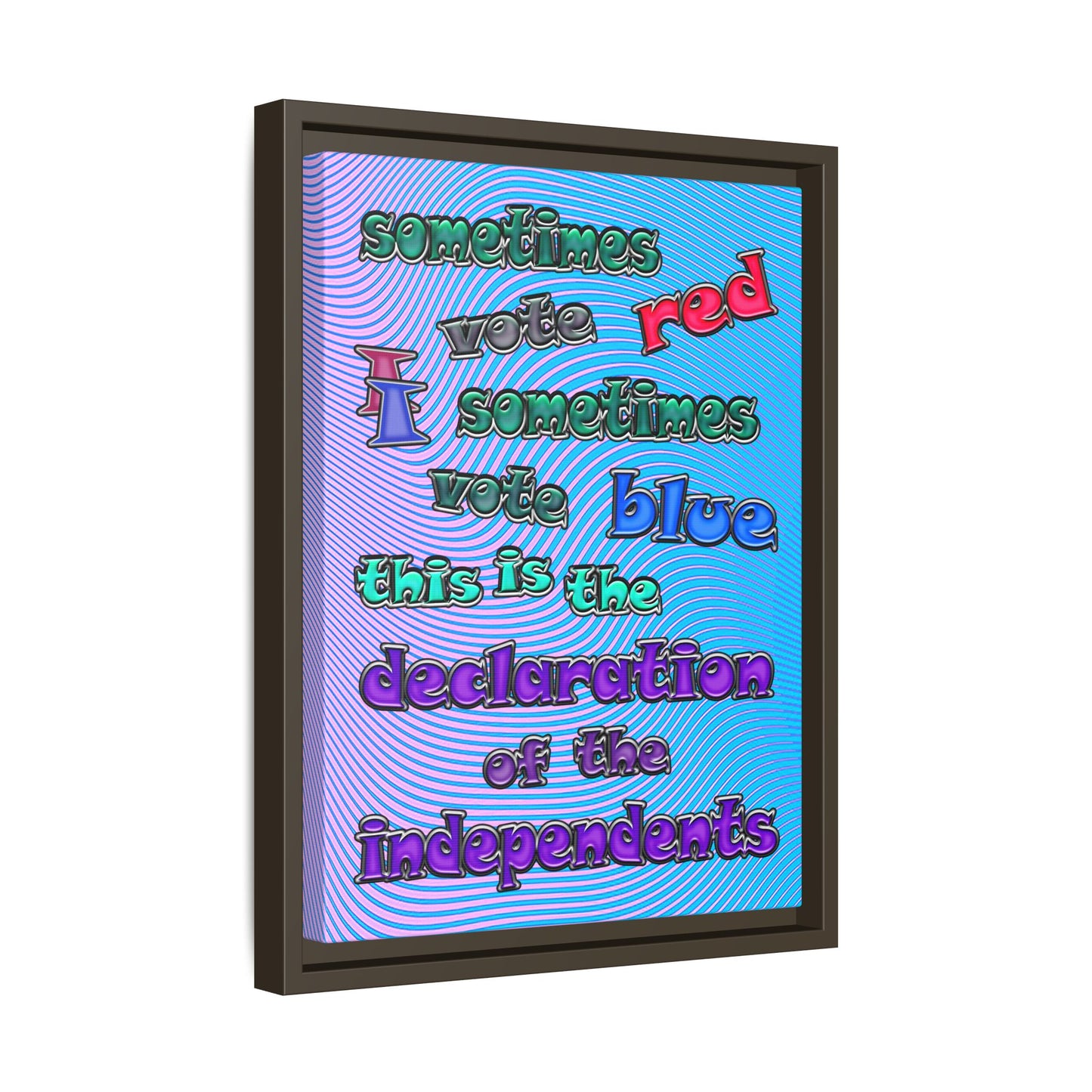 declaration of the independents - framed canvas art (light blue-purple wave)