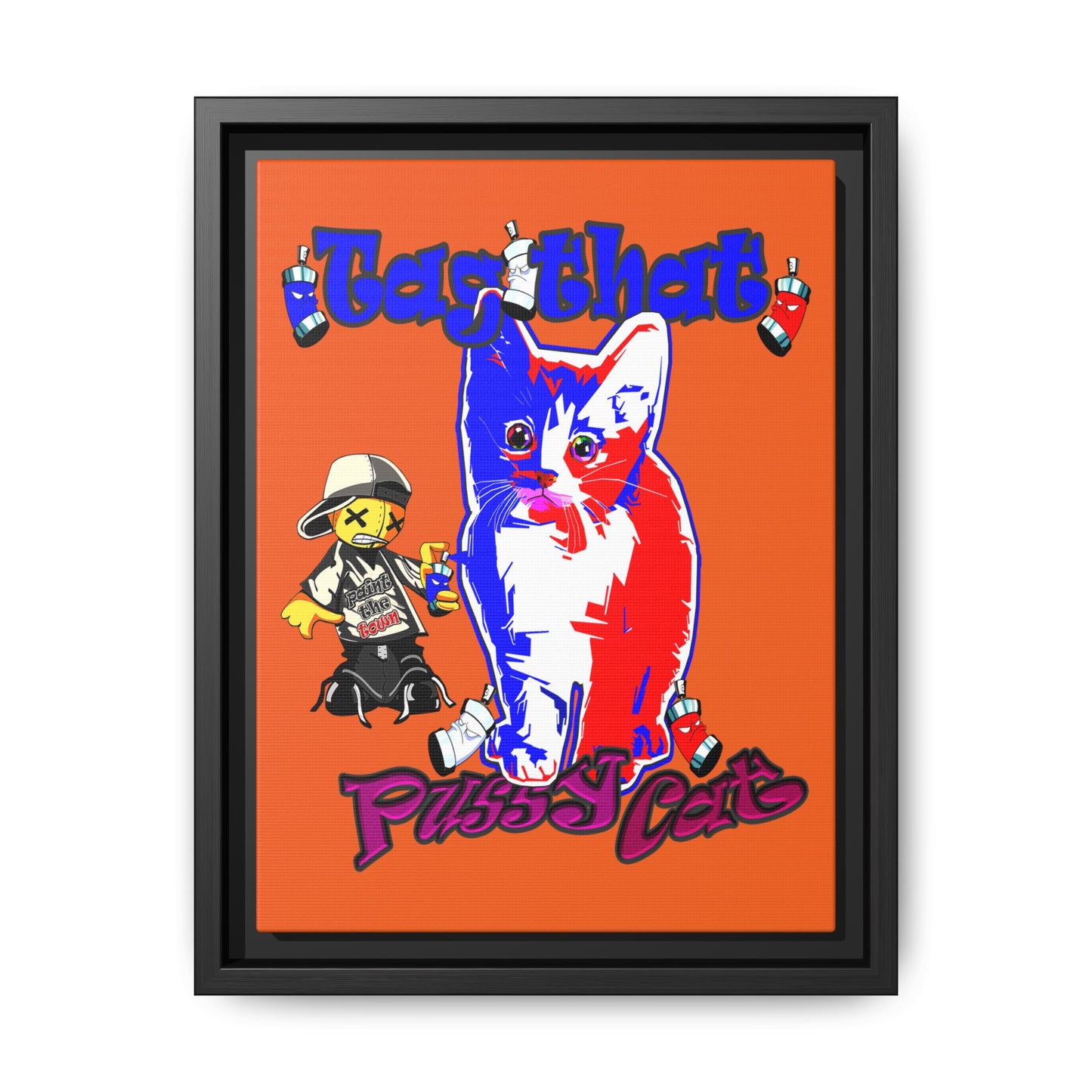 tag that - framed canvas art (orange)