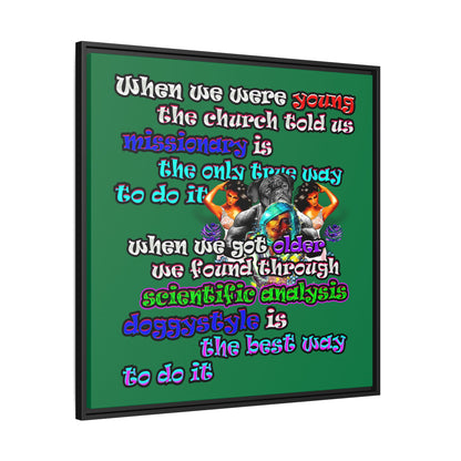 doggystyle - framed canvas art (dark green)