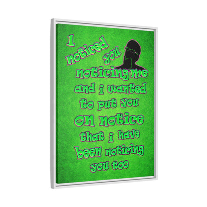 noticed you noticing - framed canvas art (green turf)