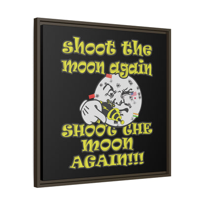 shoot the moon again - framed canvas art (black)