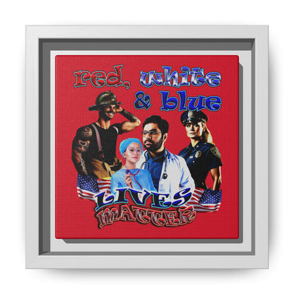 rw&b lives matter - framed canvas art (dark red)