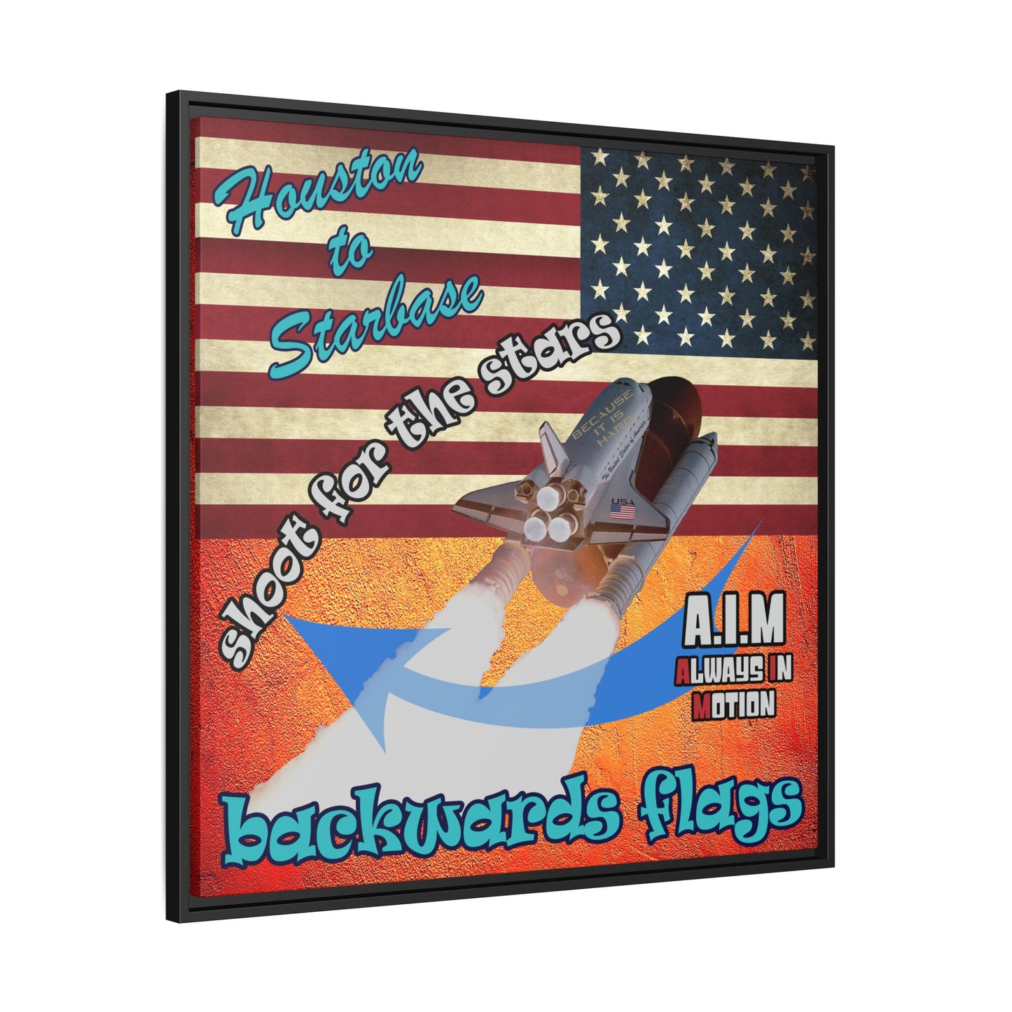 shoot for the stars - framed canvas art (burnt orange)