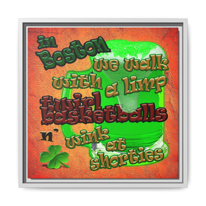 celtics logo - framed canvas art (burnt orange)