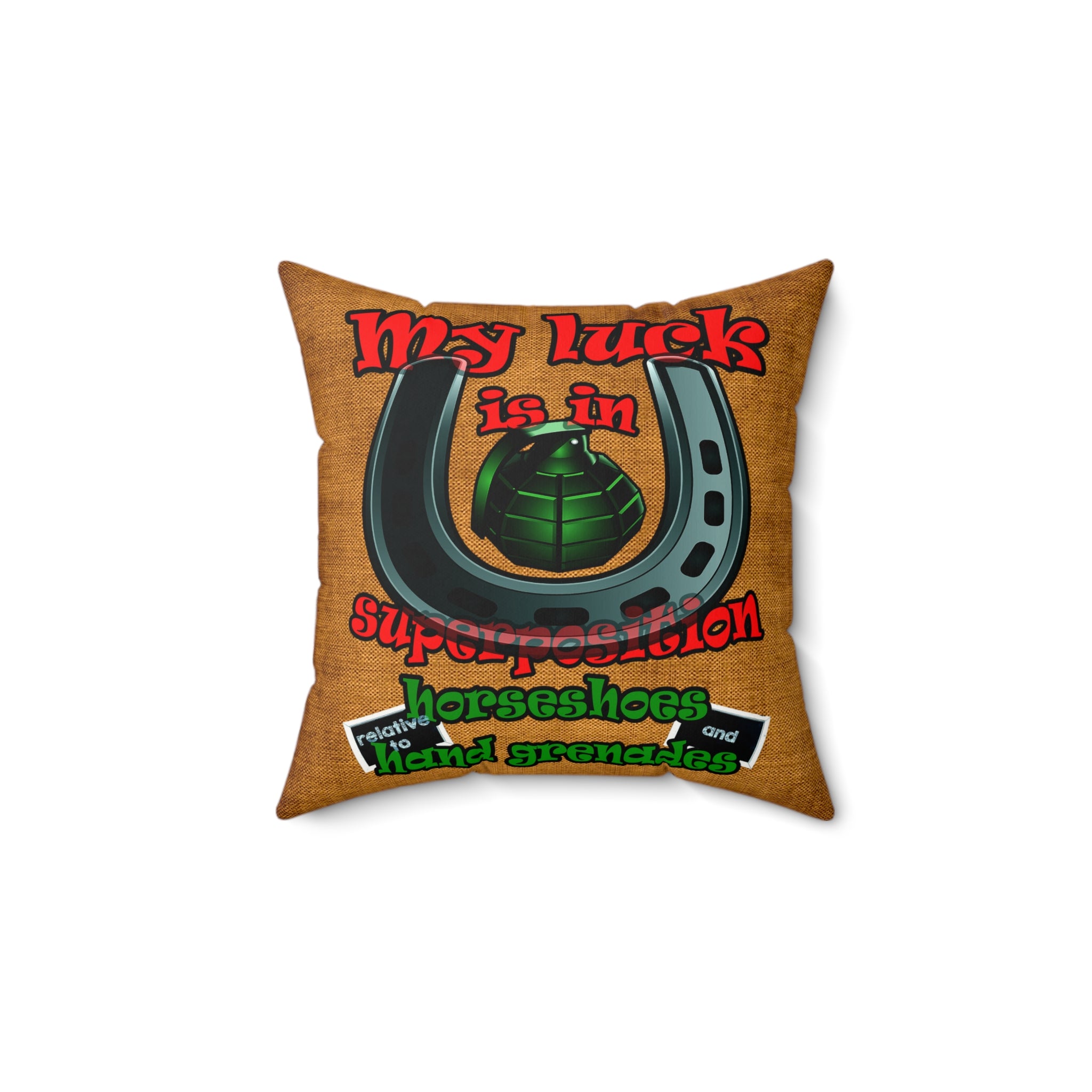 my luck - Faux Suede Square Pillow - (dichromatic brown papyrus)