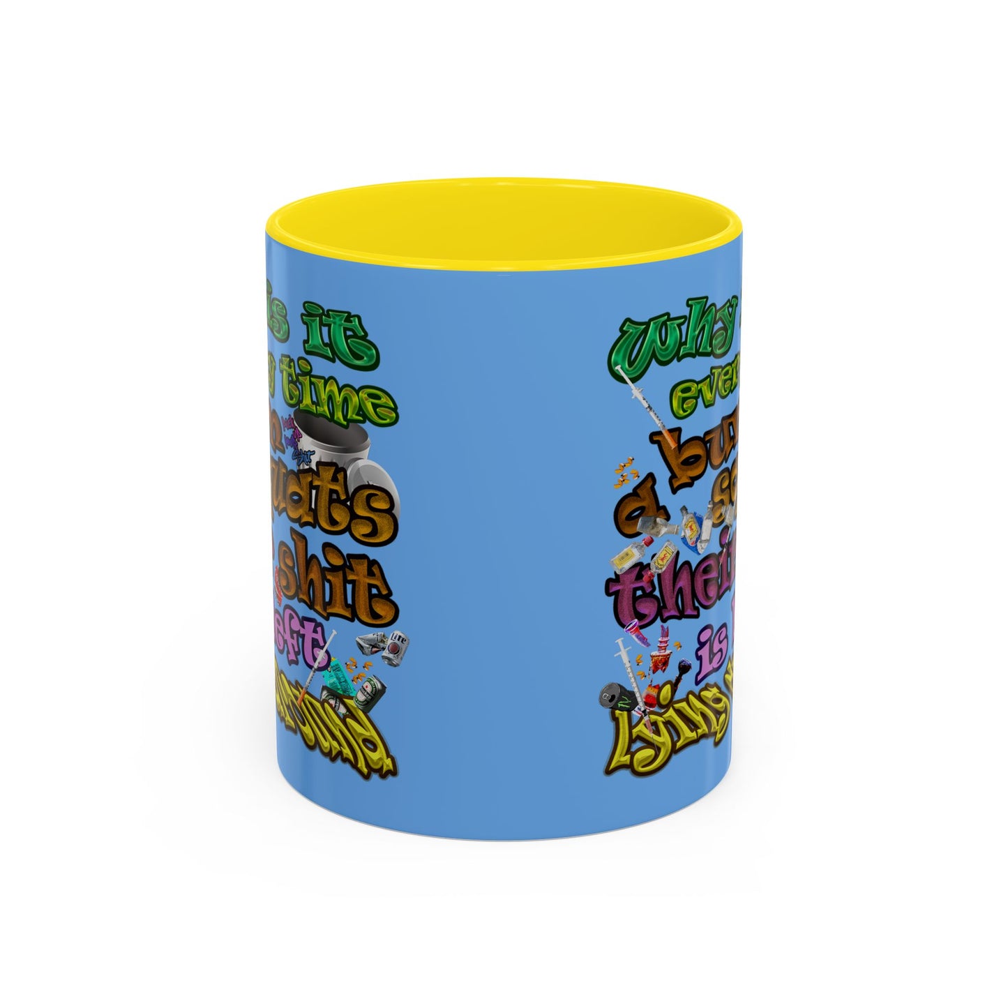 the bum's shit - Accent Mug (light blue)