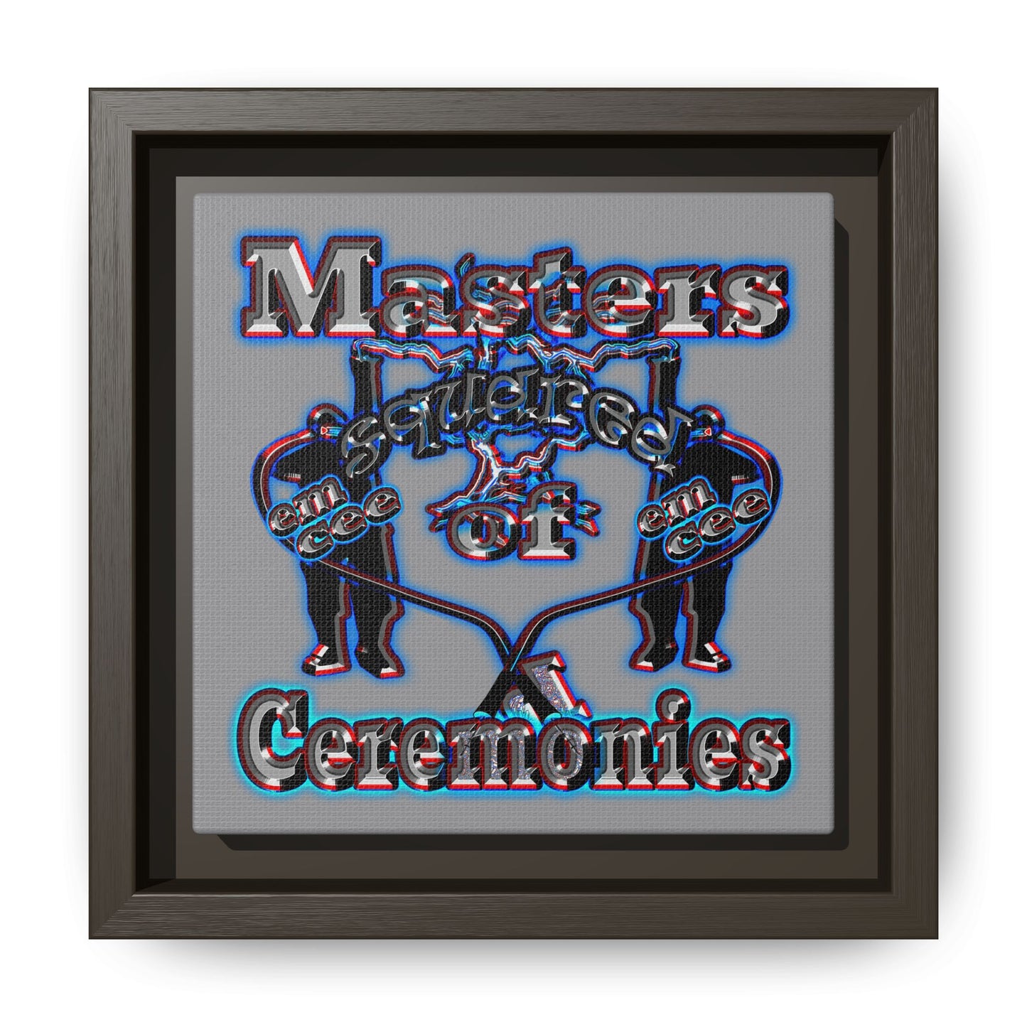 em cee squared - framed canvas art (grey)
