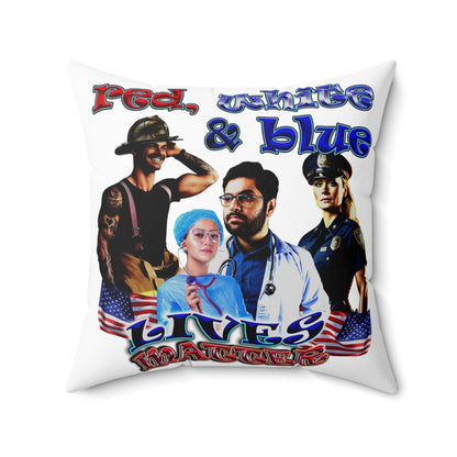 rw&b lives matter - Spun Polyester Square Pillow - (white)