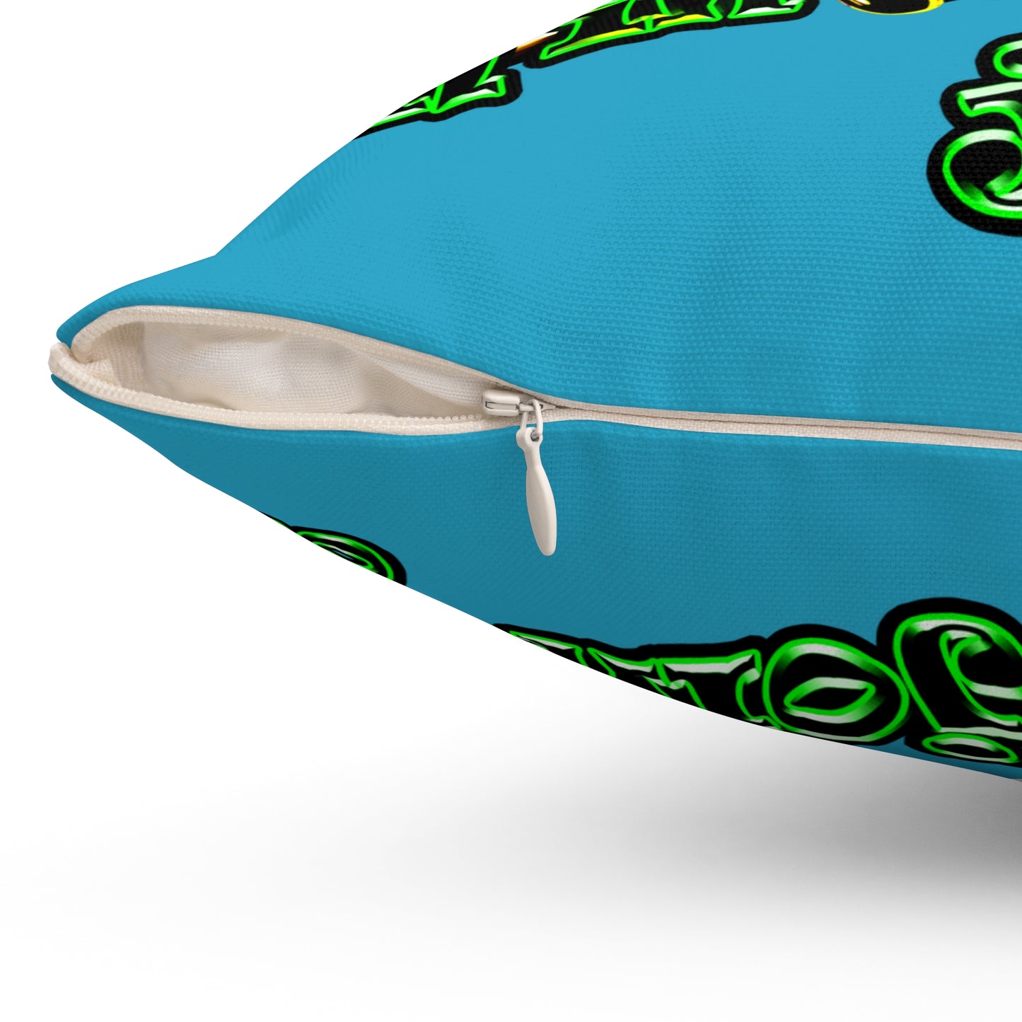 og - Spun Polyester Square Pillow - (turquoise)