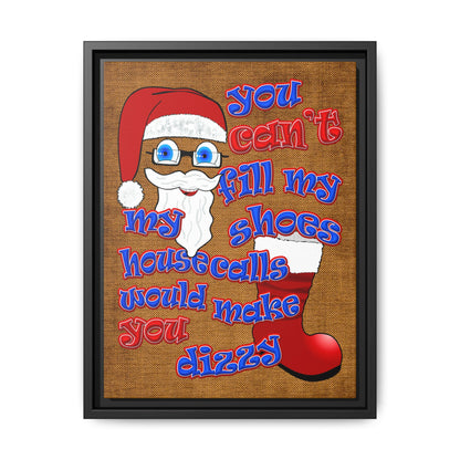 santa's shoes - framed canvas art (brown papyrus)