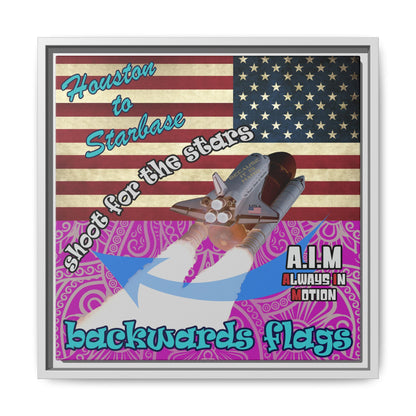shoot for the stars - framed canvas art (pink swirl)