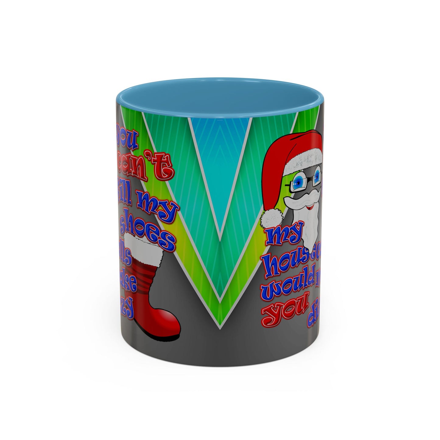 santa's shoes - Accent Mug (rainbow split)