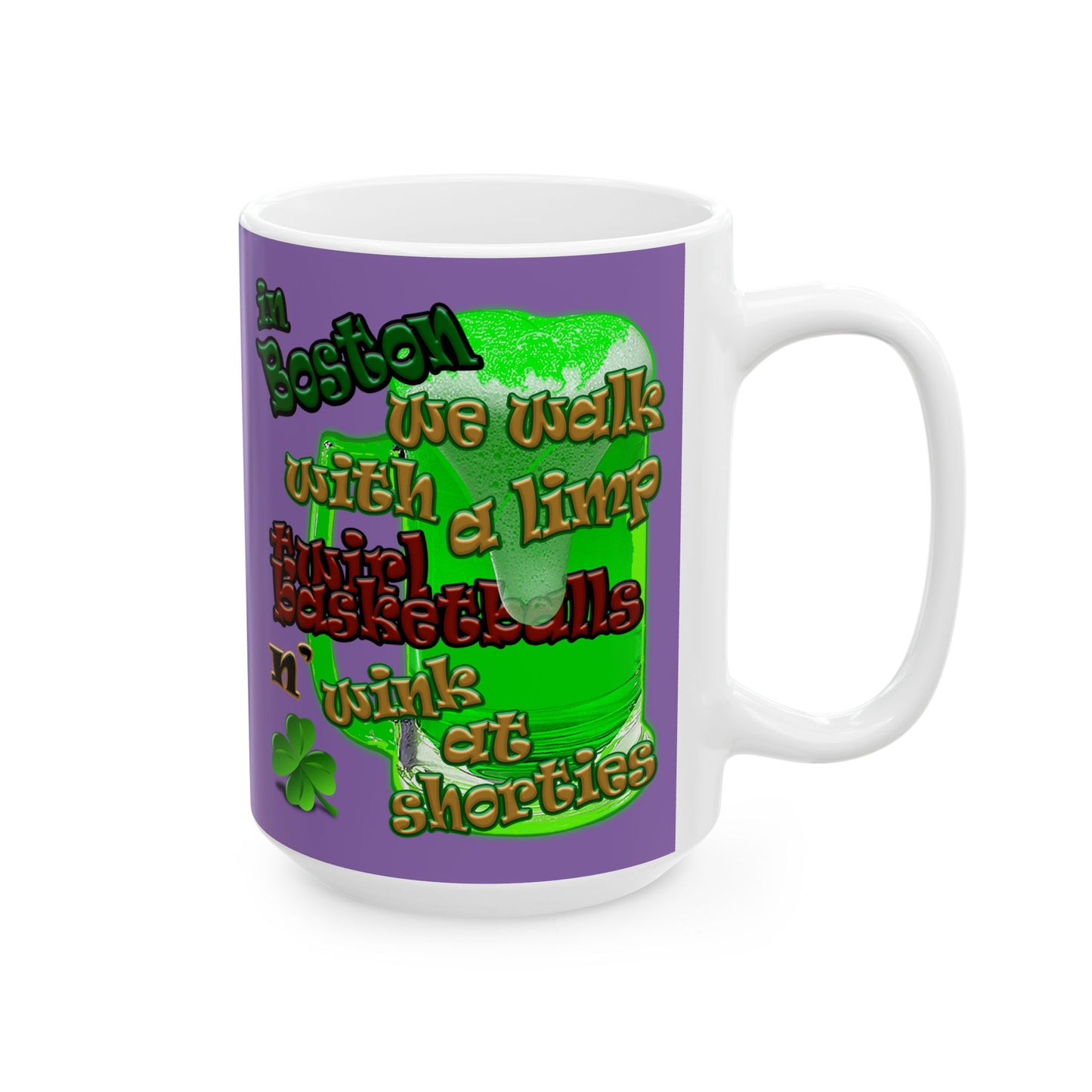 celtics logo - White Mug (light purple)