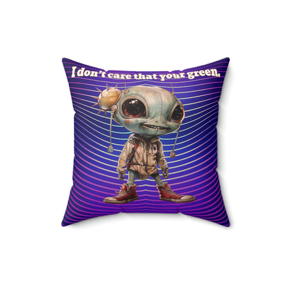 I don't care that your grey - Spun Polyester Square Pillow - (purple wave)