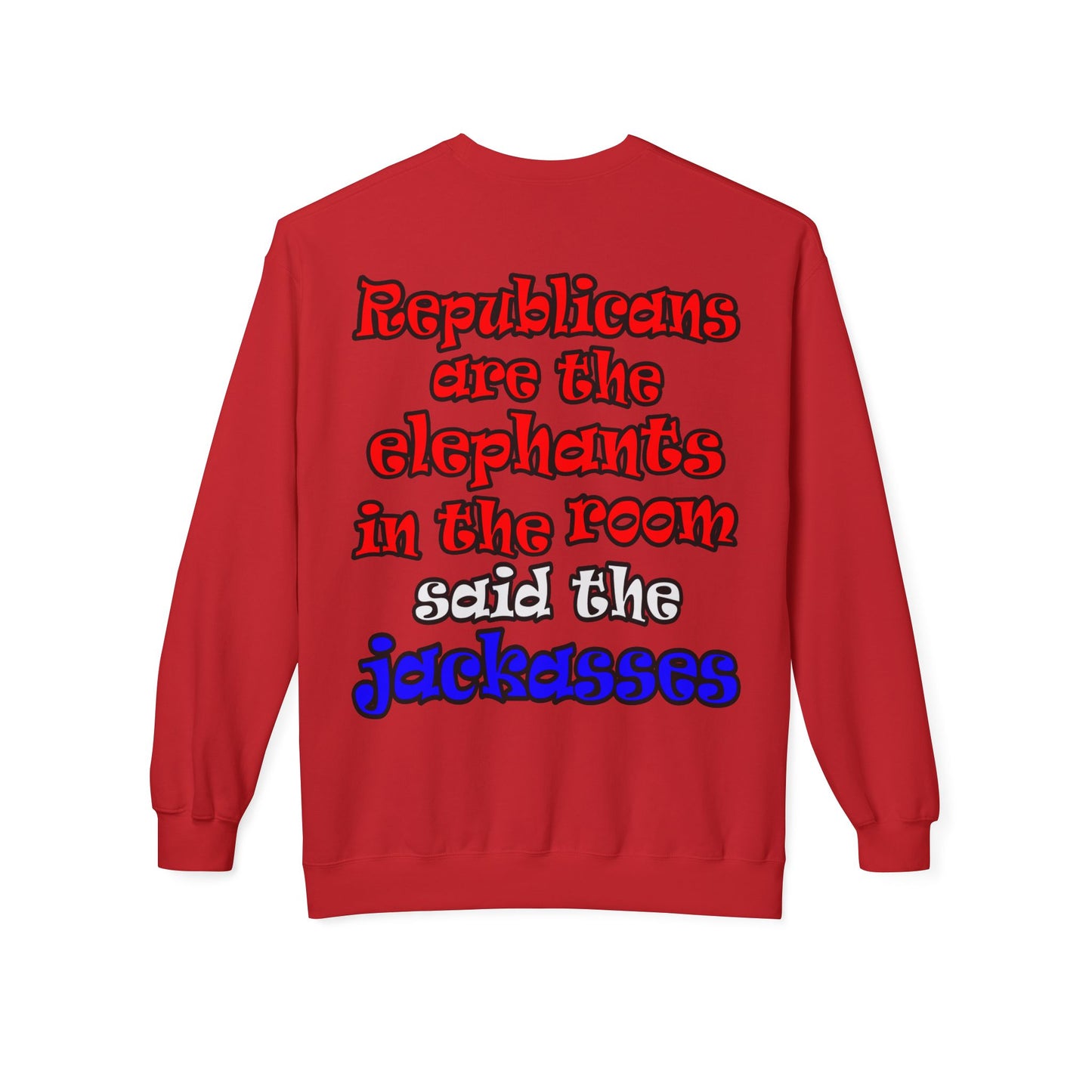donkeys and elephants - Unisex Midweight Softstyle Fleece Crewneck Sweatshirt