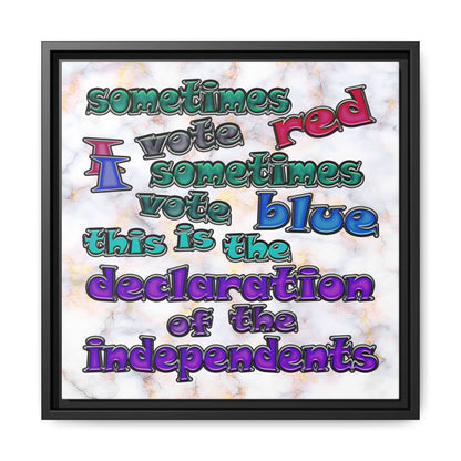 declaration of the independents - framed canvas art (white marble)