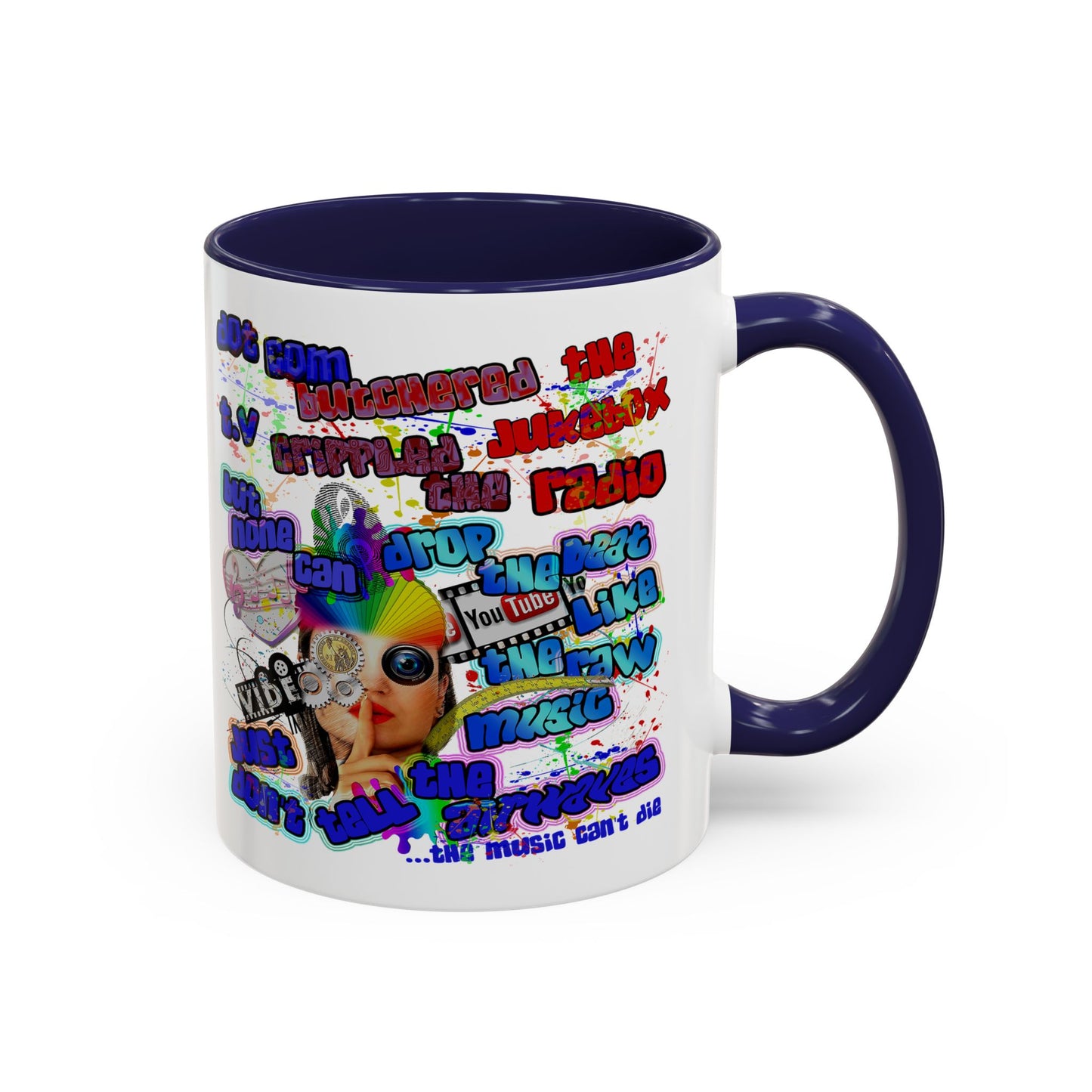drop the beat - Accent Mug (white)