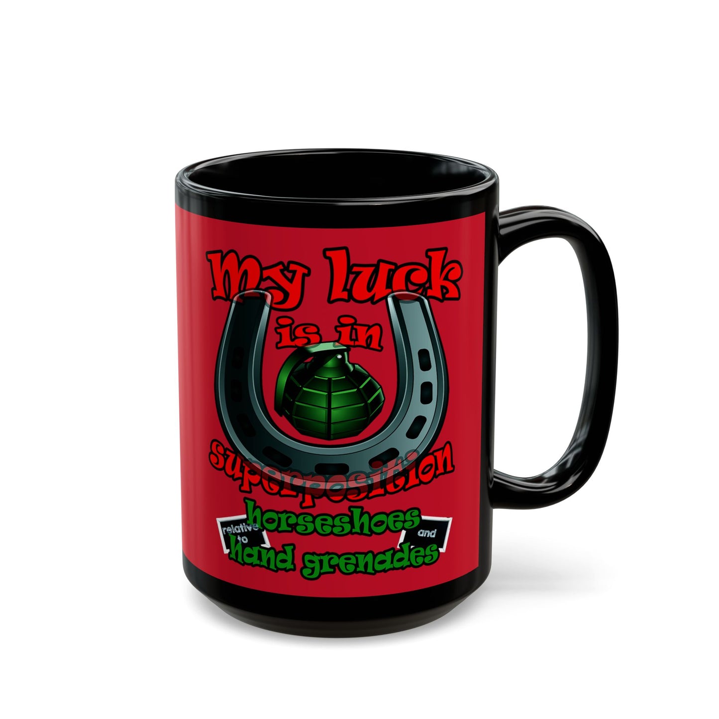my luck - Black Mug (dark red)