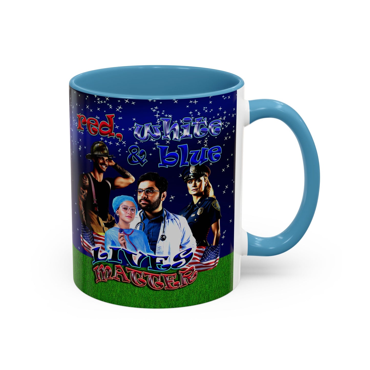rw&b lives matter - Accent Mug ('snoops' background)