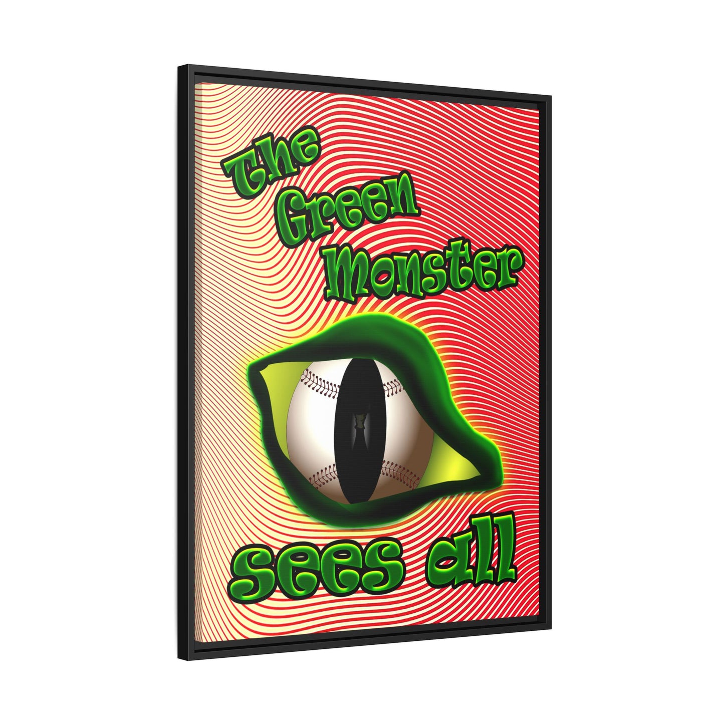 green monster - framed canvas art (yellow-orange wave)