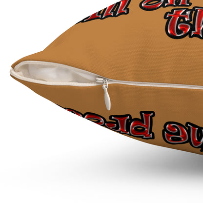 schrodinger's cat - Spun Polyester Square Pillow - (light brown)