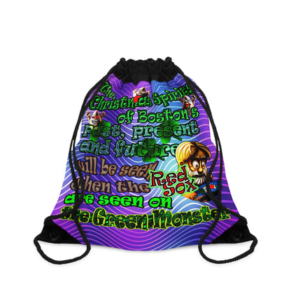 christmas spirits of boston - Drawstring Bag (purple wave)