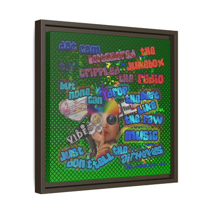 drop the beat - framed canvas art (logo green)